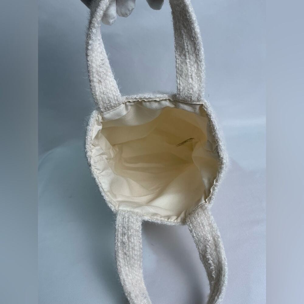 CHANEL Cream Textured mini Tote Bag with Gold Logo New - Picture 6 of 11